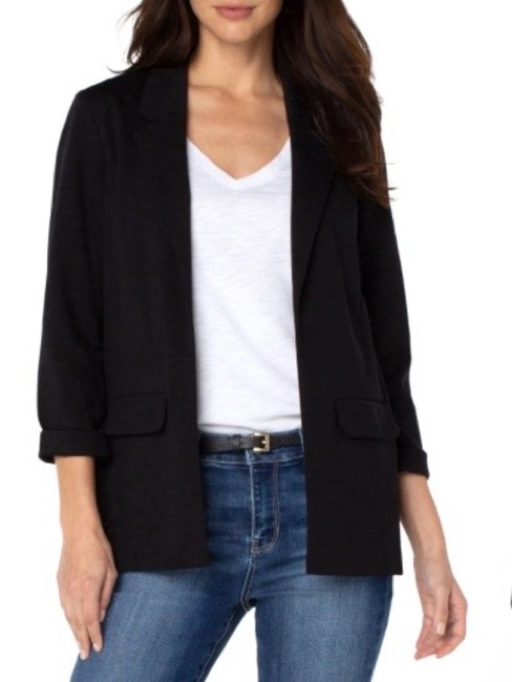Liverpool Boyfriend Black Open-Front Blazer Jacket | Women’s Blazer NWT Size L